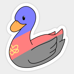 Pastel Polyamorous Duck Sticker